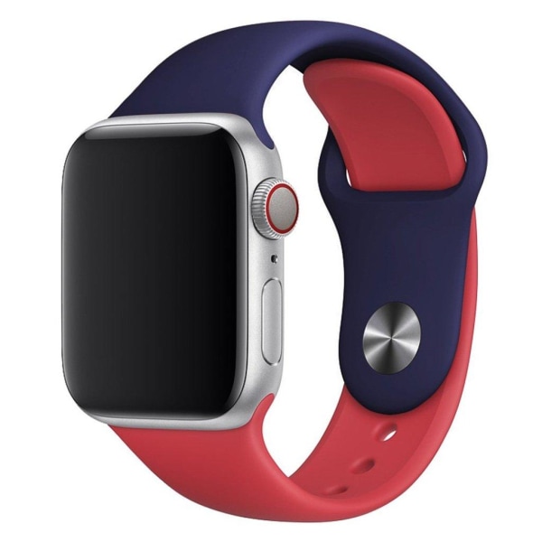 Apple Watch serie 4 40mm silikoneurrem i kontrastfarver - mørkeb Red