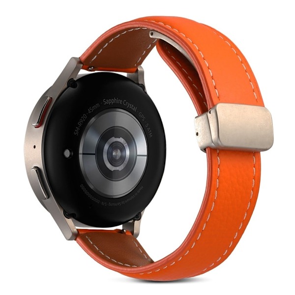20 mm universellt klockarmband i äkta läder - Orange Orange