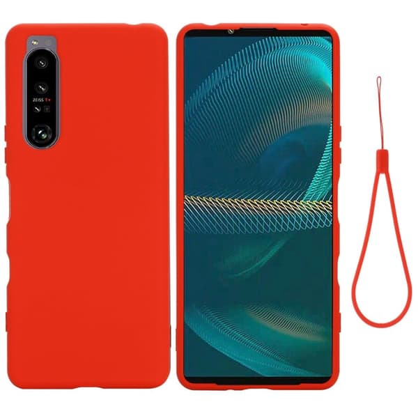 Matt flytende silikondeksel for Sony Xperia 1 IV - Rød Red