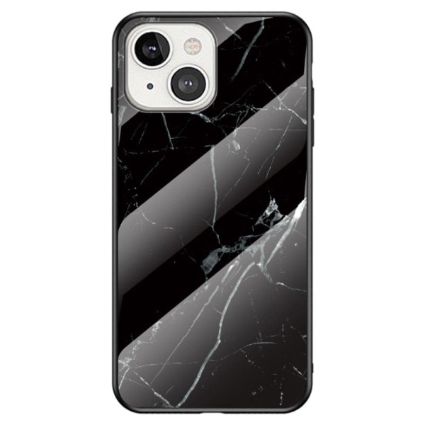 Fantasy Marble iPhone 14 Suojakuori - Musta Marble Black