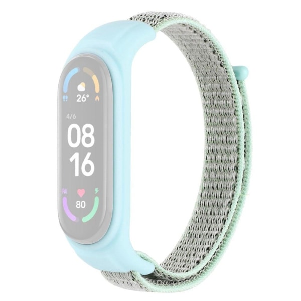 Xiaomi Mi Band 7 / 6 / 5 nylon urrem med silikone cover - Lysegrøn Green