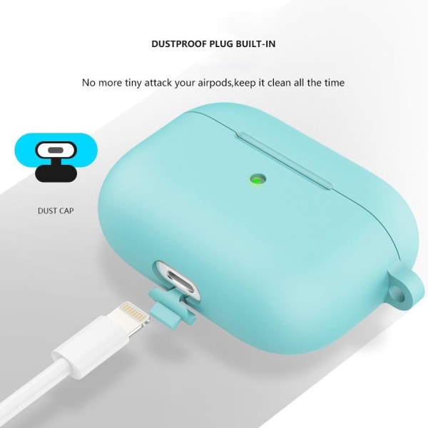 AirPods silicone case with carabiner - Emerald Green Green