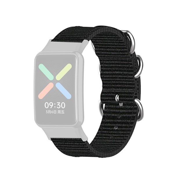 Oppo Watch Free nylon urrem - Sort Black