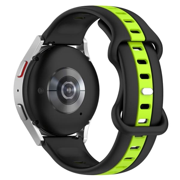 22 mm universalarmband i tvåfärgad silikon - Svart / Lime Grön