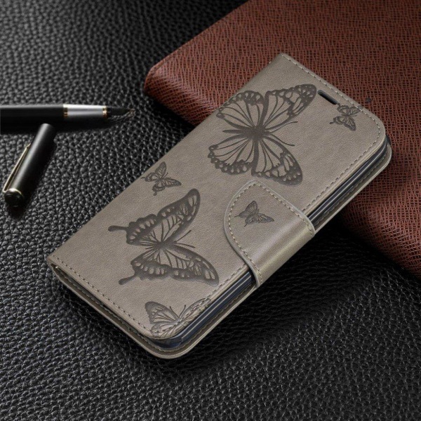Butterfly läder Nokia 2.2 fodral - Silver/Grå Silvergrå