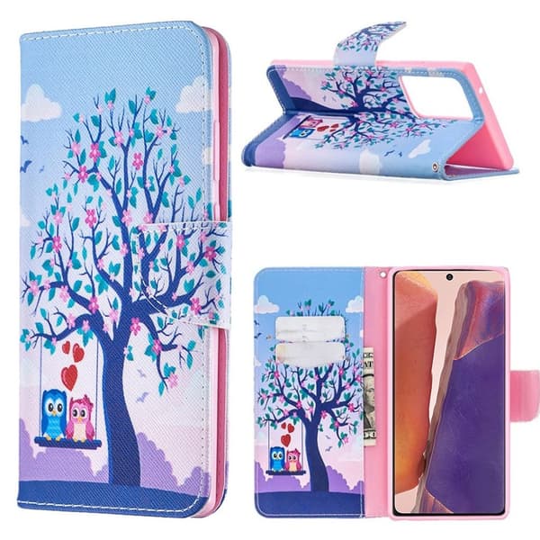 Wonderland Samsung Galaxy Note 20 Ultra Flip Etui - Træ Multicolor