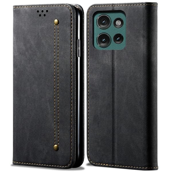 Jeans Motorola Moto G75 flip case - Musta Black