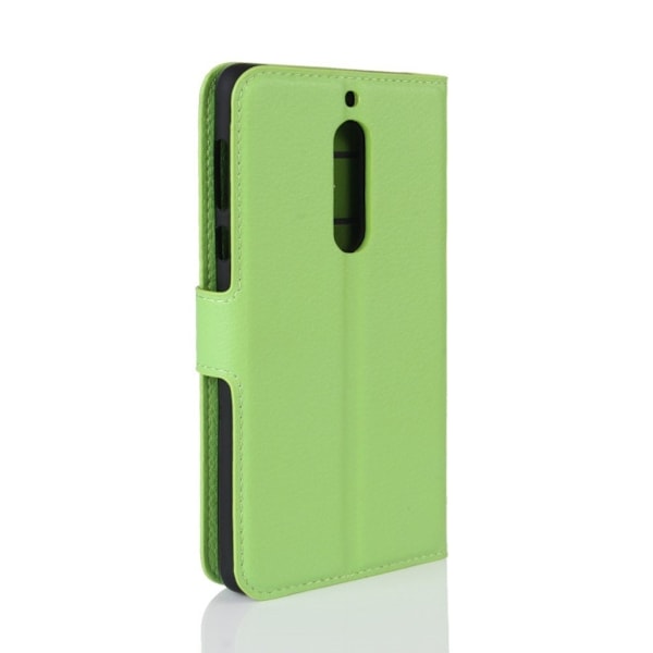 Nokia 5 litsitekstuurinen nahkakotelo - Ruskea Green