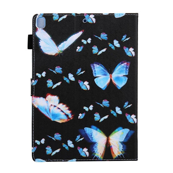 Cool  læder flip etui til iPad (2018) - blå sommerfugl Blue
