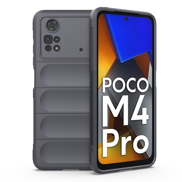 Mjukt greppformat Xiaomi Poco M4 Pro skal - Silver/Grå Silvergrå