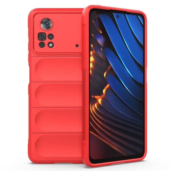 Blødt grebsformet cover til Xiaomi Poco X4 Pro 5G - Rød Red