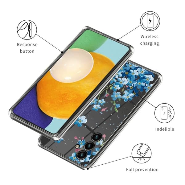 Deco Samsung Galaxy A55 deksel - Blå Blomst Blue