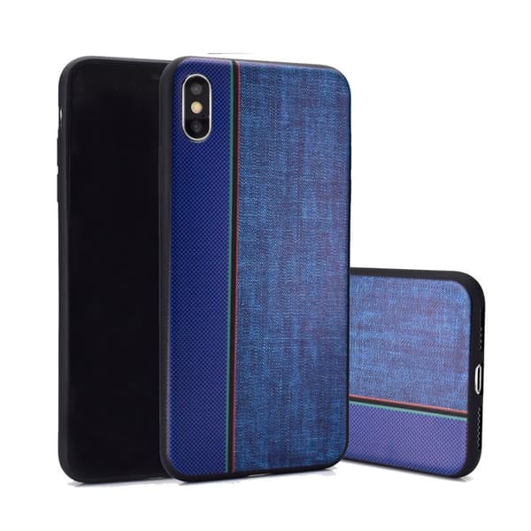 iPhone Xs Max beskyttelses deksel av TPU med delt design - blå Blue