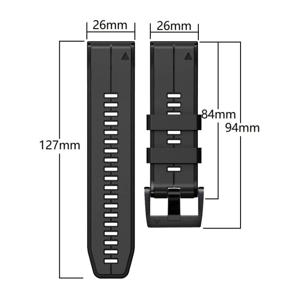 26 mm dubbelfärgat silikonarmband för Garmin- och Coros-klockor - Lime / Blå Grön