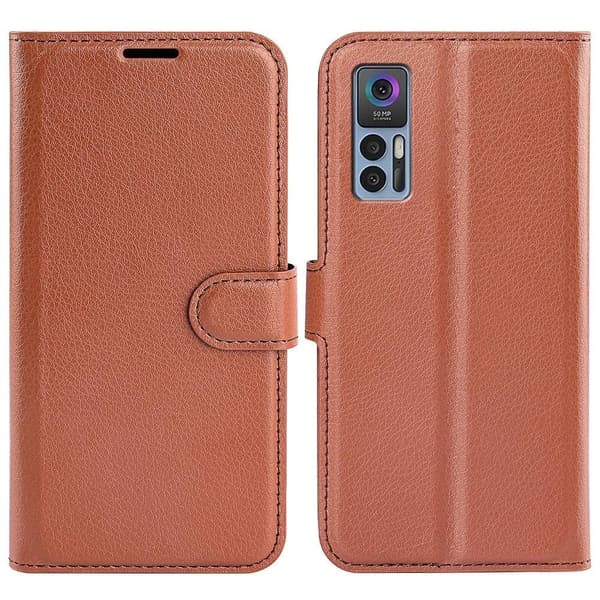 Klassisk TCL 30 5G flip etui - Brun Brown