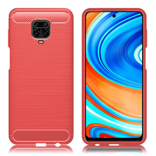 Carbon Flex etuit - Xiaomi redmi Note 9 Pro Max - Rød Red