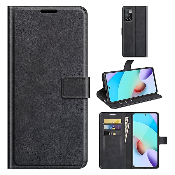 Lompakko Nahkakotelo For Xiaomi Redmi 10 Prime / Redmi 10 - Musta Black