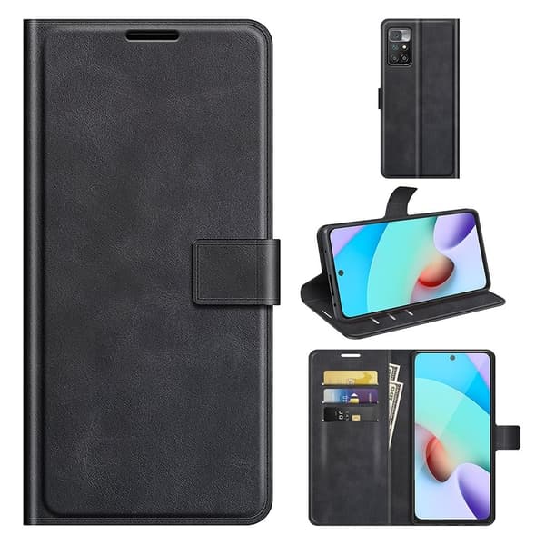 Wallet-style Lær Etui til Xiaomi Redmi 10 Prime / Redmi 10 - Svart Black