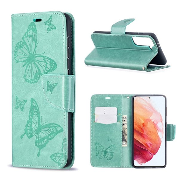 Perhonen Samsung Galaxy S21 Flip Case - vihreä Green