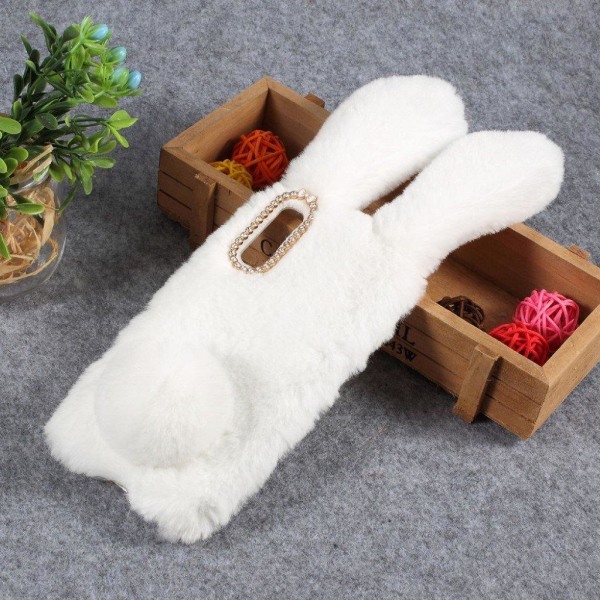 Fluffy Rabbit Samsung Galaxy A50 skal - Vit Vit