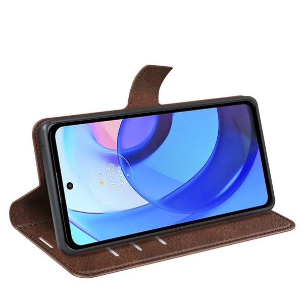 Lompakko Nahkakotelo For Motorola Moto E30 / E40 - Ruskea Brown