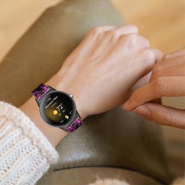 Google Pixel Watch-klokkerem i harpiksstil - Lilla Purple