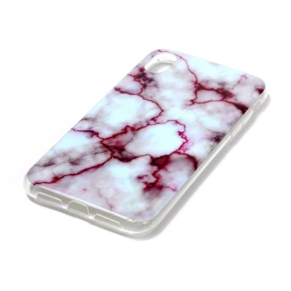 Etui med mønsterprint til iPhone Xs Max - Hvid/Rød Marmor Multicolor