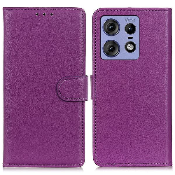 Klassisk Motorola Edge 50 Pro flip etui - Lilla Purple