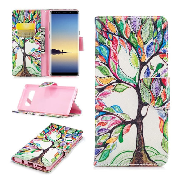 Samsung Galaxy Note 8 etui med unikt print - farverig træ Multicolor