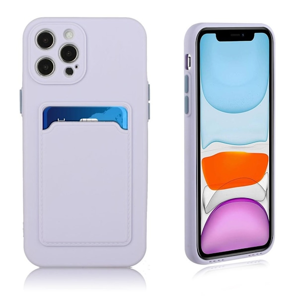 Card Holder Suojakuori For iPhone 12 Pro Max - Vaaleanvioletti Purple