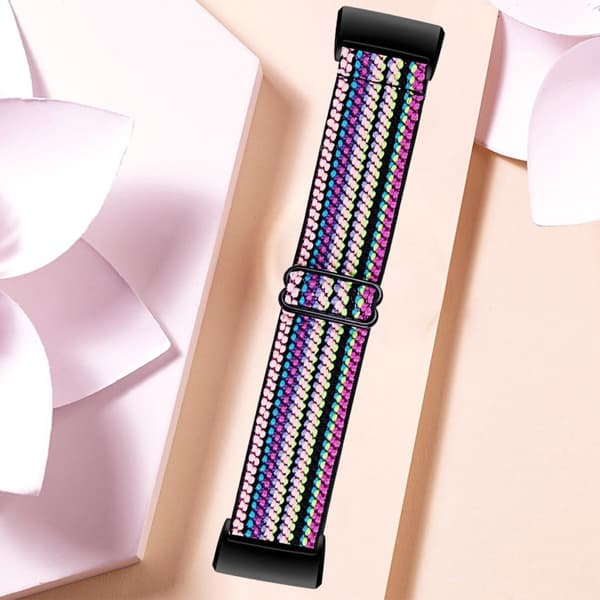 Fitbit Charge 4 / 3 elastisk nylonrem med mönster - Flerfärgat Vävmönster multifärg