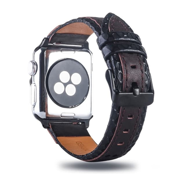 Apple Watch Series 4 44mm erstatnings urrem i kolæder med farver - Brun/Sort Multicolor