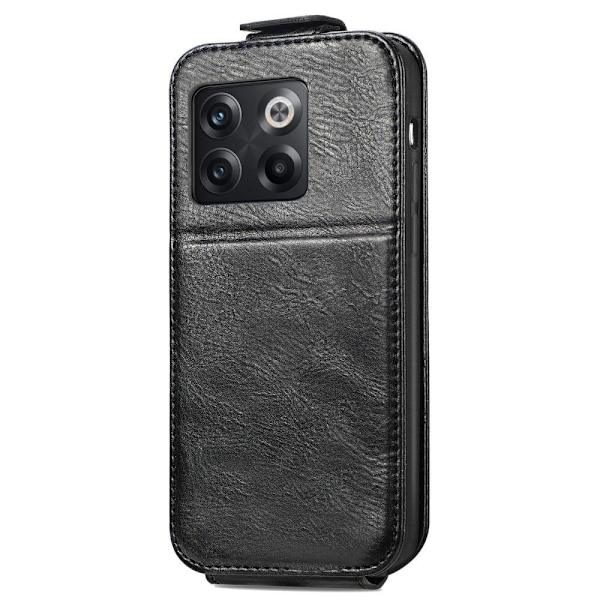 Vertical Flip Phone Etui med Zipper til OnePlus 10T / Ace Pro - Sort Black