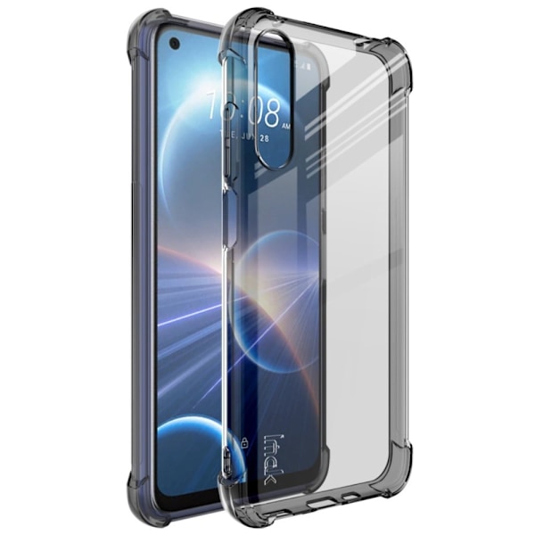 IMAK Airbag Cover til HTC Desire 22 Pro - Gennemsigtig Sort Transparent