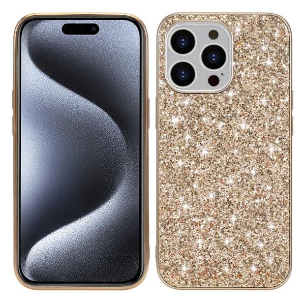 Glitter iPhone 15 Pro deksel - Gull Gold