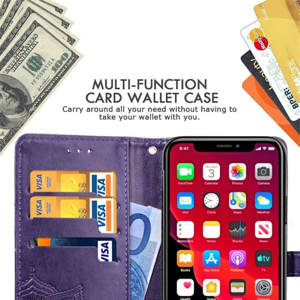 Mandala iPhone 11 Pro Max Flip kotelot - Violetti Purple