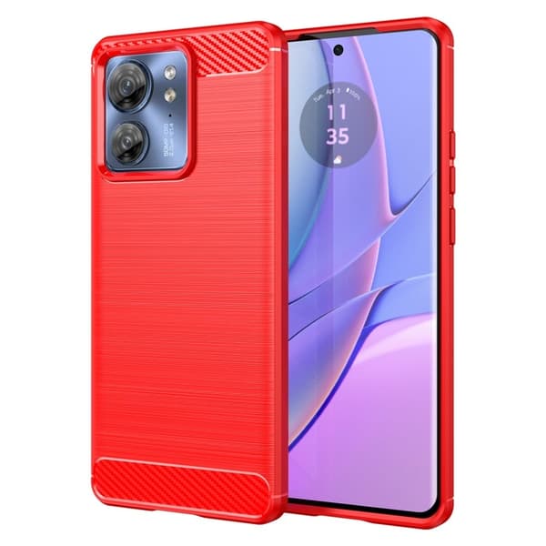 Carbon Flex Motorola Edge 40 cover - Rød Red