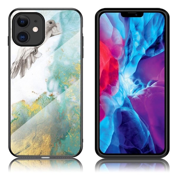 Fantasy Marble iPhone 12 Mini deksel - Flygende due Multicolor