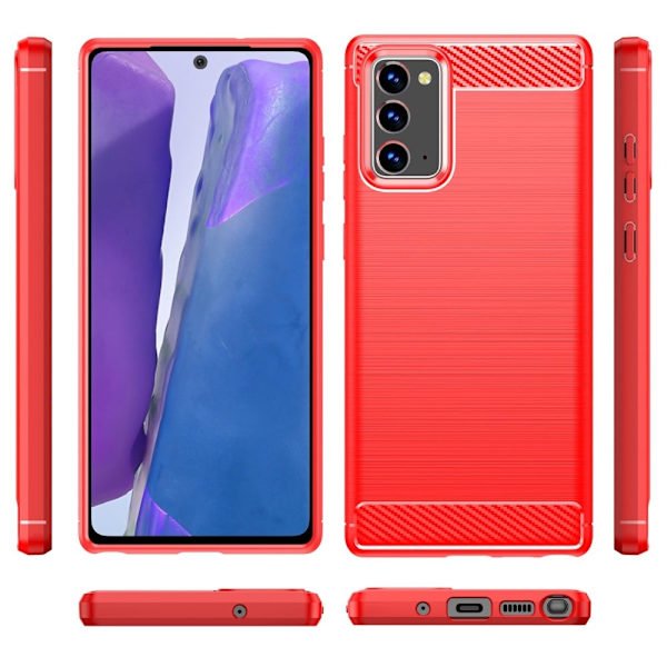 Carbon Flex Suojakotelo Samsung Galaxy Note 20 5G / Note 20 - Punainen Red