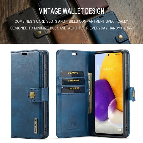 DG.Ming Samsung Galaxy A73 2-in-1 Lompakko Suojakotelo - Sininen Blue