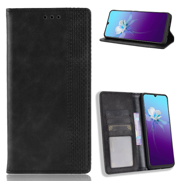 Bofink Vintage Vivo V20 læder etui - sort Black