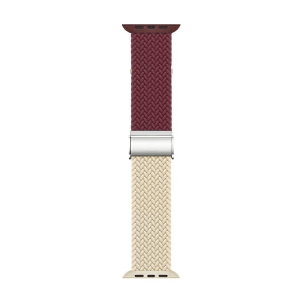 Apple Watch Series 8 (41 mm) parallellfarget nylonrem - Vinrød / Stjernelys Red