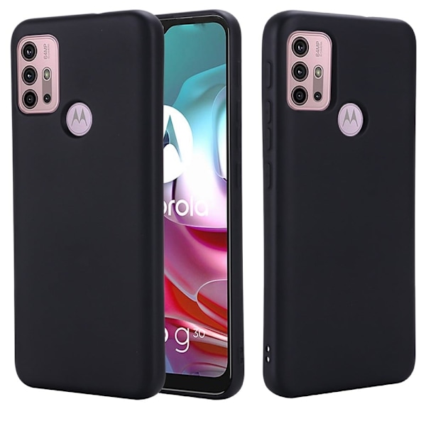 Matte Liquid Silikone Cover til Motorola Moto G20 - Sort Black