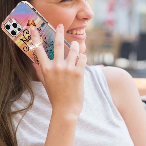 Marble Mønstret Deksel med Ring Holder til iPhone 12 Pro Max - Never Stop Dreaming Multicolor