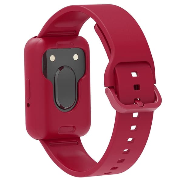 Samsung Galaxy Fit3 Silicone Strap Replacement Wrist band with Watch Case - Red Röd