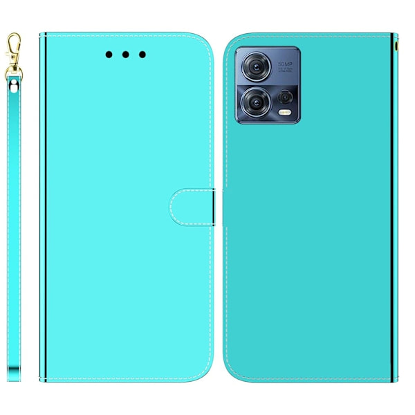 Mirror Motorola Edge 30 Fusion / S30 Pro Flip Etui - Cyan Green