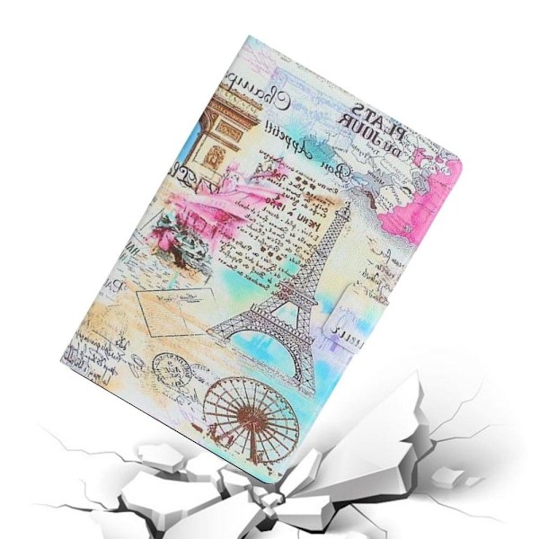 iPad 10.9 (2022) Pattern Printing Vegansk Læder stødsikkert Cover Foldable Stand Tablet Drop Resistant Case with Card Slots - Tårn Multicolor