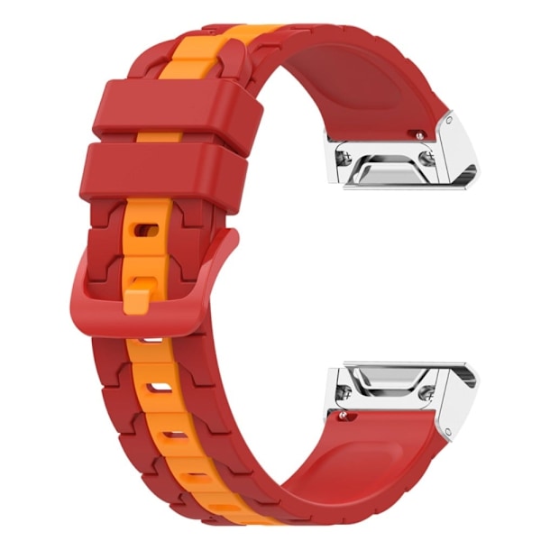 22 mm silikone-urrem til Garmin-ur - Rød / Gul Red