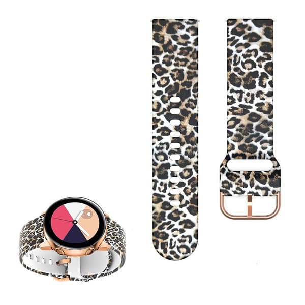 22 mm universal klockarmband i silikon med coolt mönster - Leopard multifärg