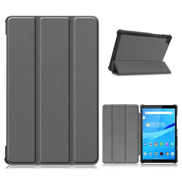 Lenovo Tab M8 simple tri-fold leather flip case - Grey Silvergrå
